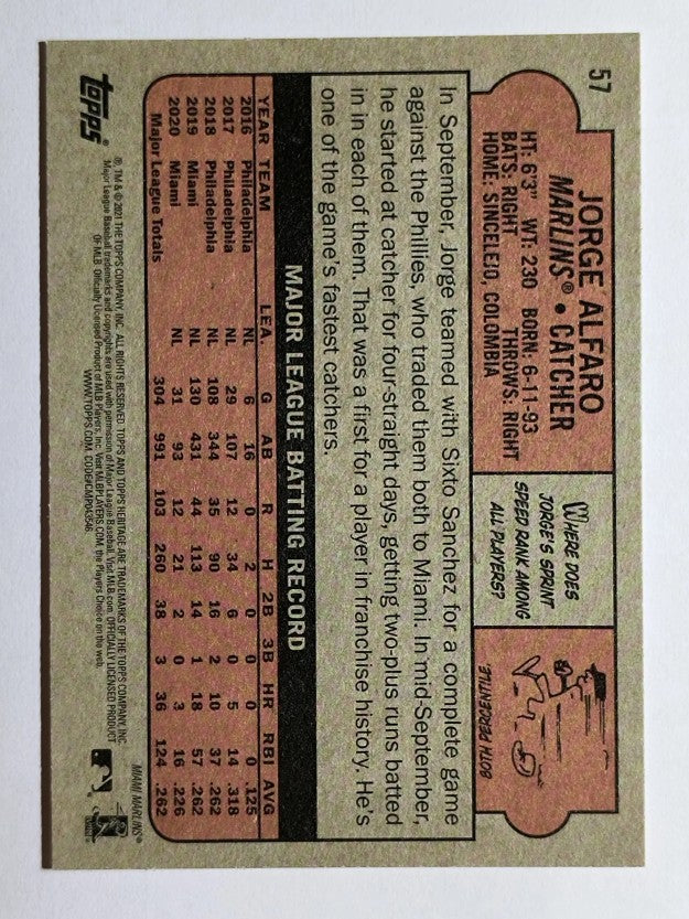 2021 Topps Heritage #57 Jorge Alfaro