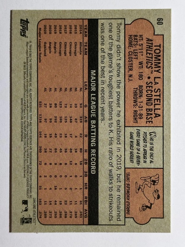 2021 Topps Heritage #60 Tommy La Stella