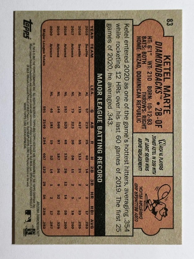 2021 Topps Heritage #83 Ketel Marte