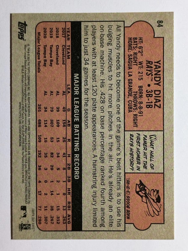 2021 Topps Heritage #84 Yandy Diaz