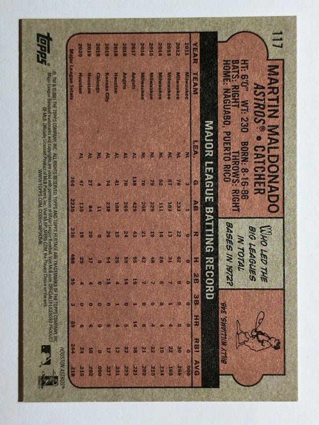2021 Topps Heritage #117 Martin Maldonado