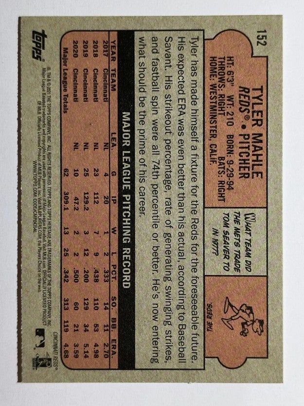 2021 Topps Heritage #152 Tyler Mahle