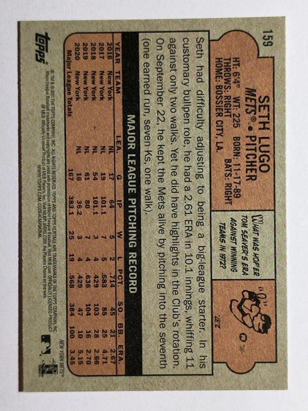 2021 Topps Heritage #159 Seth Lugo
