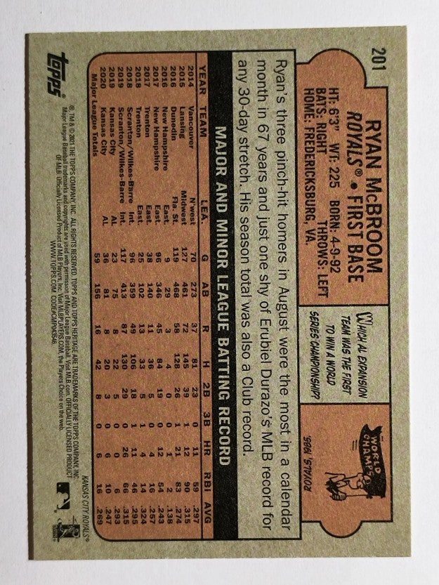 2021 Topps Heritage #201 Ryan McBroom