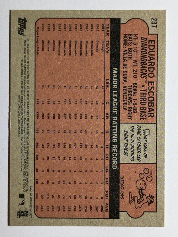 2021 Topps Heritage #237 Eduardo Escobar