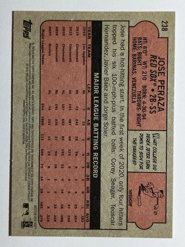 2021 Topps Heritage #238 Jose Peraza