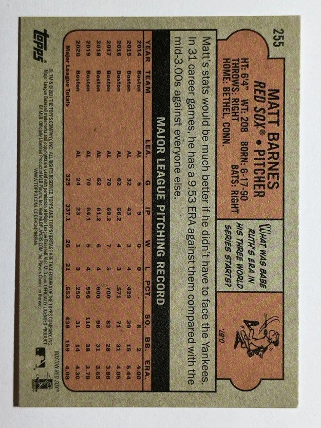 2021 Topps Heritage #255 Matt Barnes