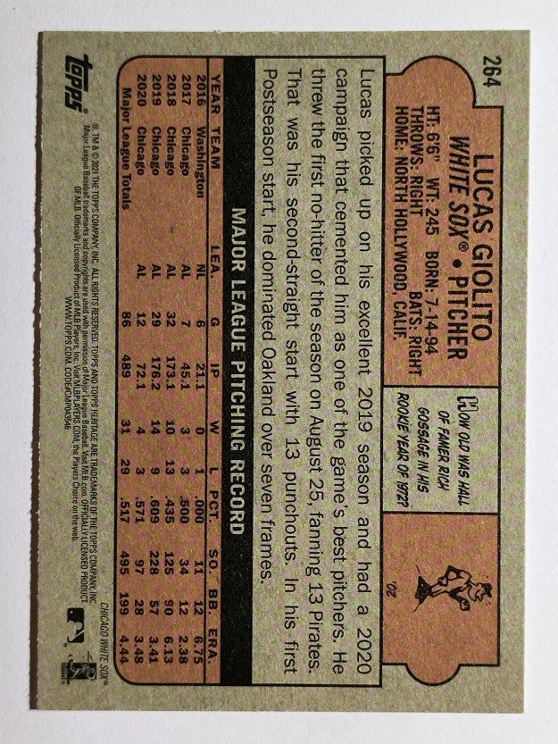 2021 Topps Heritage #264 Lucas Giolito