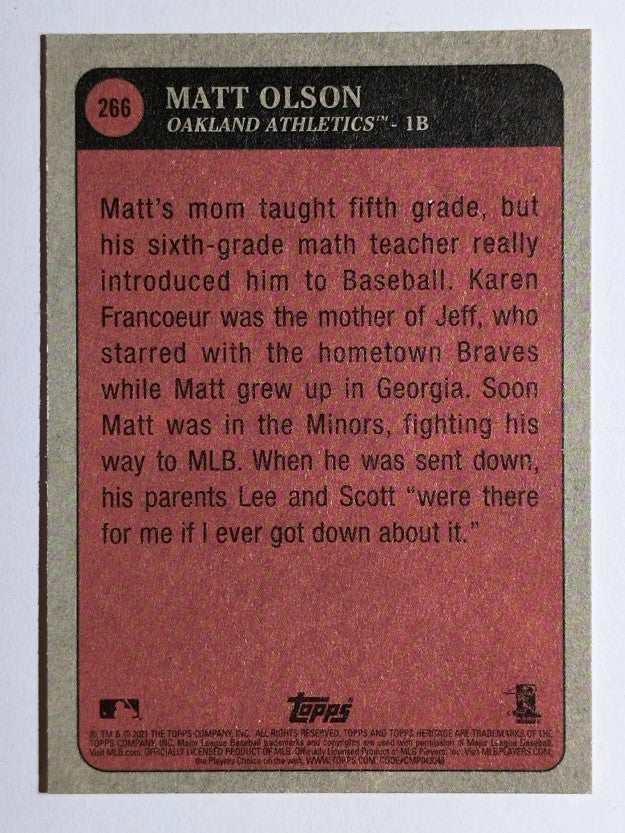 2021 Topps Heritage #266 Matt Olson KP