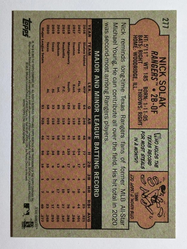 2021 Topps Heritage #277 Nick Solak