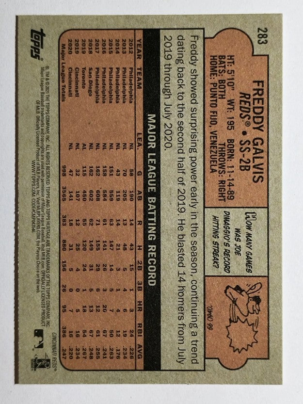2021 Topps Heritage #283 Freddy Galvis