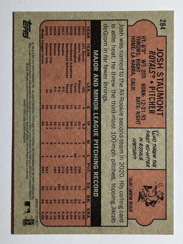 2021 Topps Heritage #284 Josh Staumont
