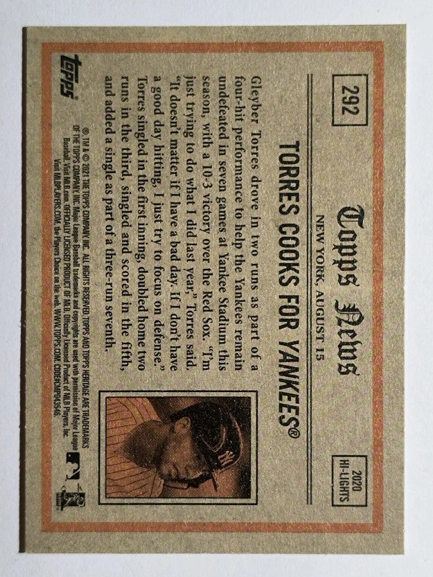 2021 Topps Heritage #292 Gleyber Torres IA