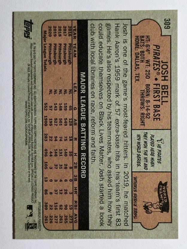 2021 Topps Heritage #309 Josh Bell