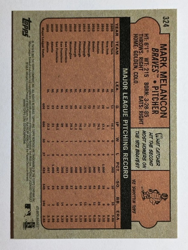 2021 Topps Heritage #324 Mark Melancon