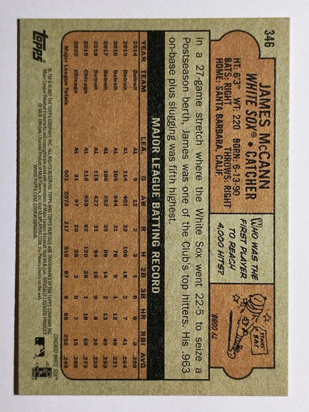2021 Topps Heritage #346 James McCann