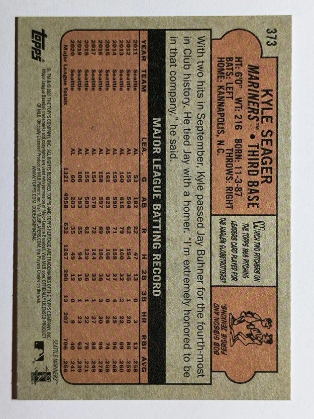 2021 Topps Heritage #373 Kyle Seager