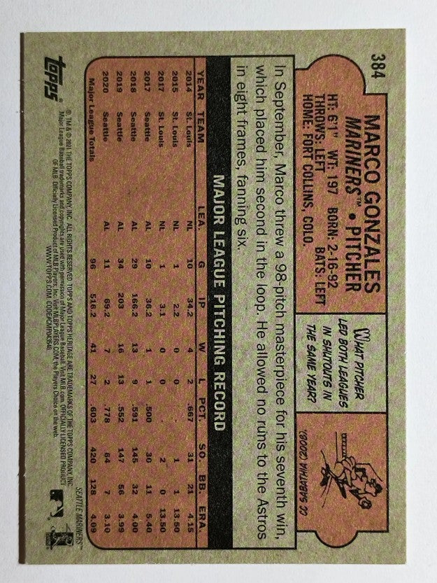 2021 Topps Heritage #384 Marco Gonzales