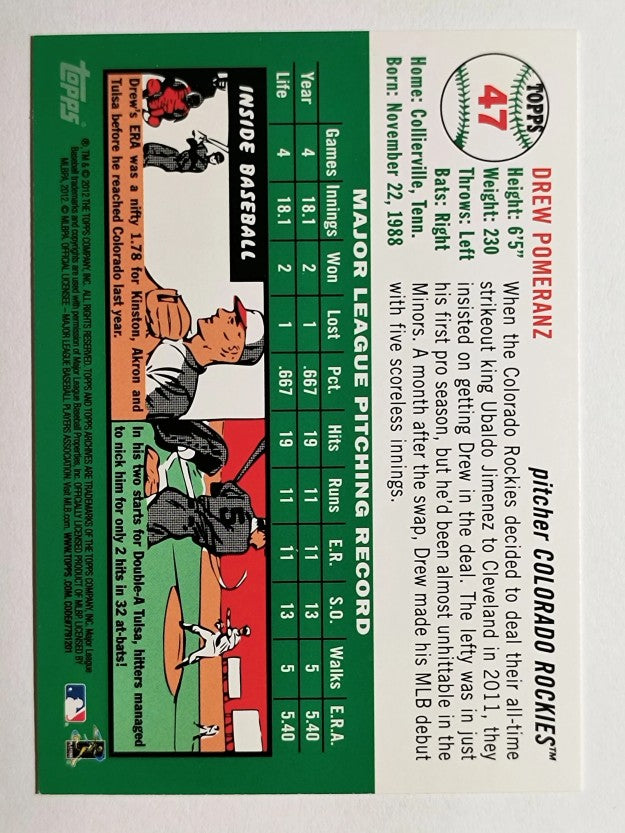2012 Topps Archives #47 Drew Pomeranz RC
