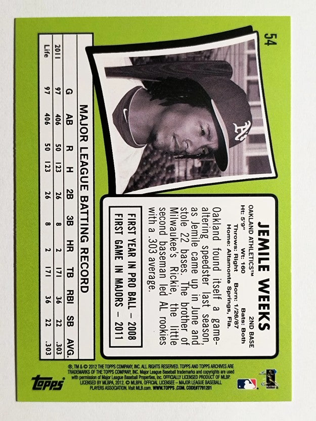 2012 Topps Archives #54 Jemile Weeks RC
