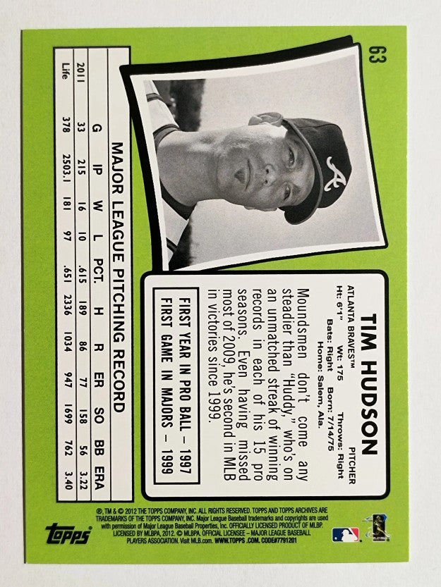 2012 Topps Archives #63 Tim Hudson