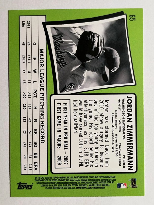 2012 Topps Archives #65 Jordan Zimmermann