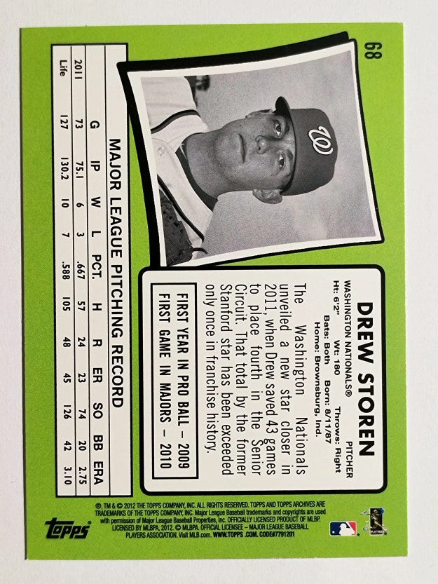 2012 Topps Archives #68 Drew Storen