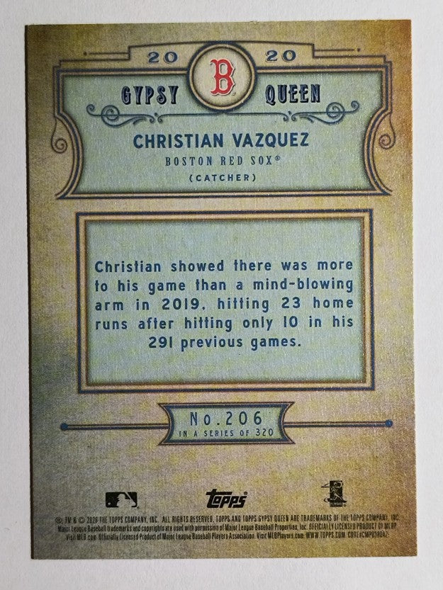2020 Topps Gypsy Queen #206 Christian Vazquez