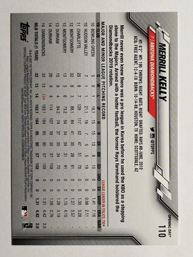 2020 Topps Opening Day #110 Merrill Kelly
