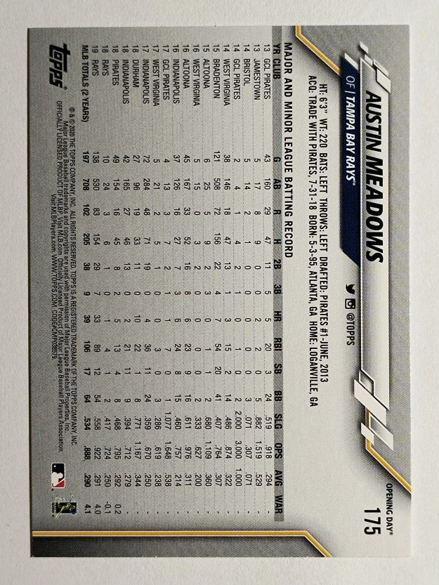 2020 Topps Opening Day #175 Austin Meadows