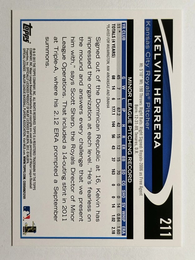 2012 Topps #211 Kelvin Herrera RC