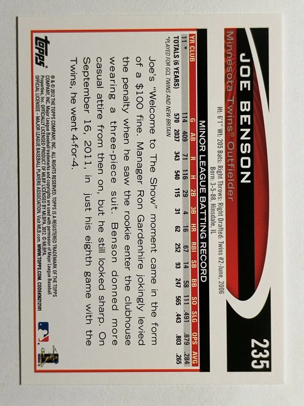 2012 Topps #235 Joe Benson RC