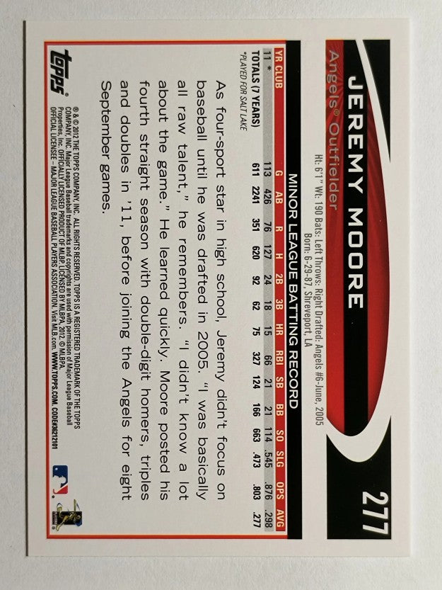 2012 Topps #277 Jeremy Moore RC