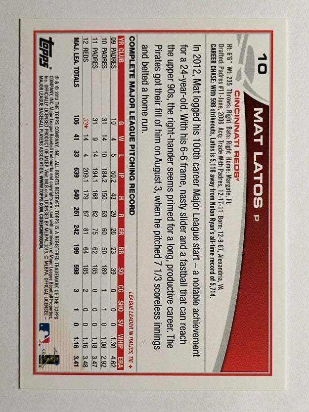 2013 Topps Opening Day #10 Mat Latos