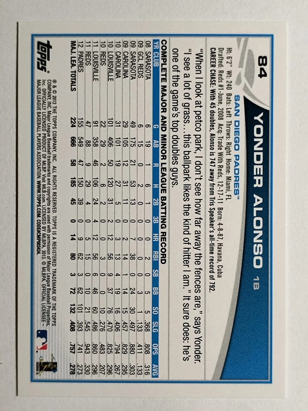 2013 Topps Opening Day #84 Yonder Alonso