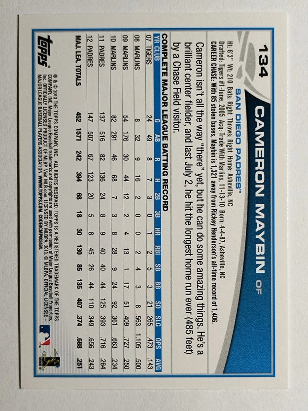 2013 Topps Opening Day #134 Cameron Maybin