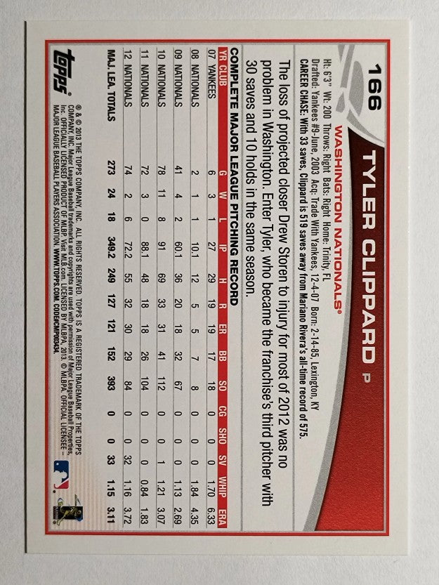 2013 Topps Opening Day #166 Tyler Clippard