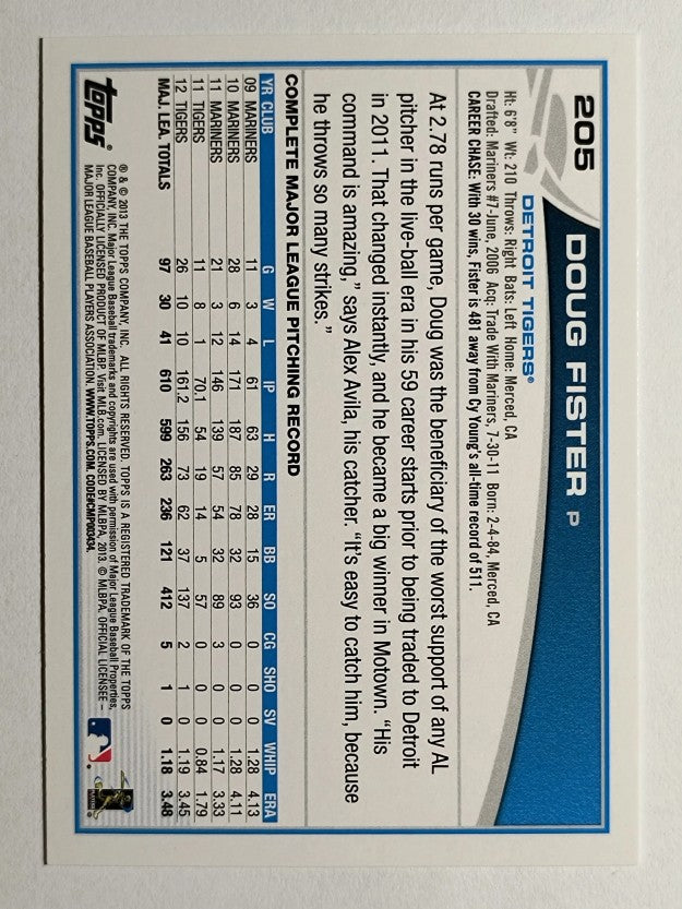 2013 Topps Opening Day #205 Doug Fister