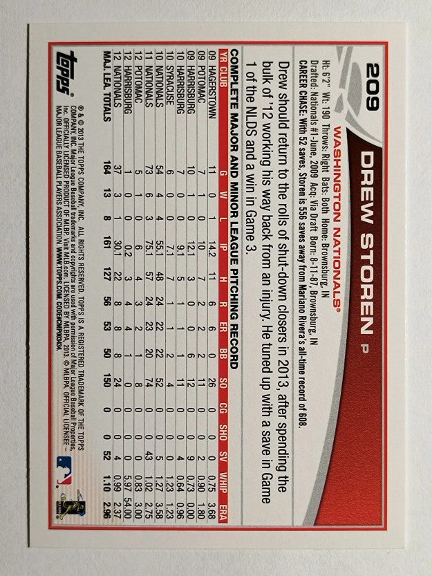 2013 Topps Opening Day #209 Drew Storen