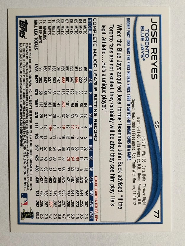 2014 Topps Opening Day #77 Jose Reyes