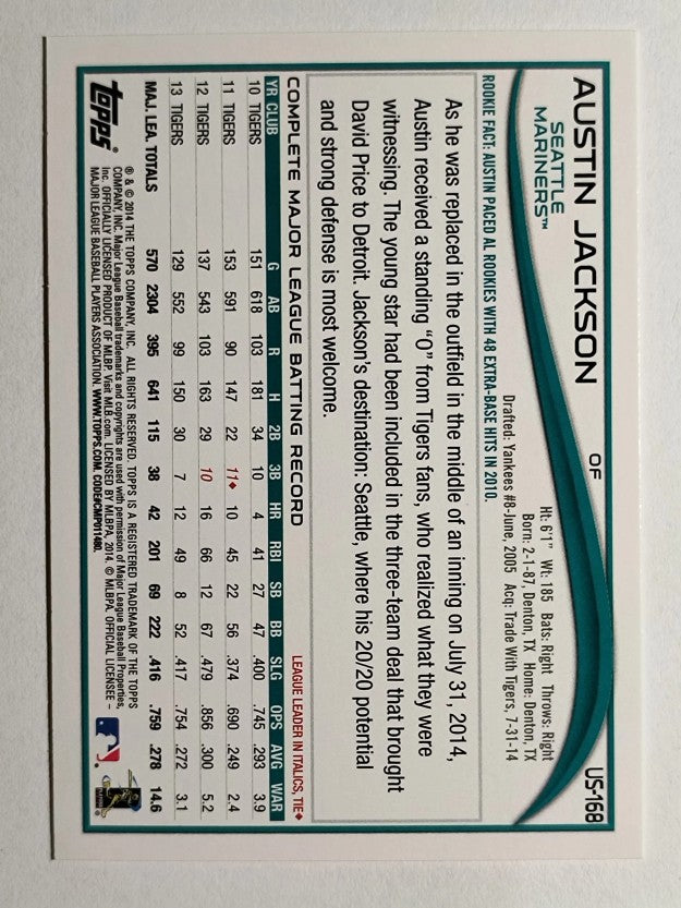 2014 Topps Update #US168 Austin Jackson