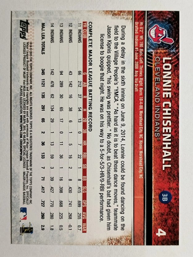 2015 Topps Opening Day #4 Lonnie Chisenhall