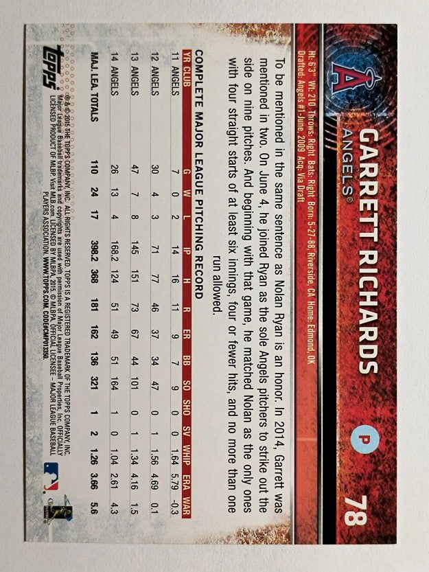 2015 Topps Opening Day #78 Garrett Richards