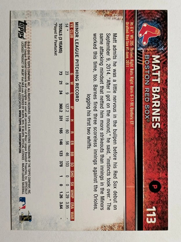 2015 Topps Opening Day #113 Matt Barnes RC