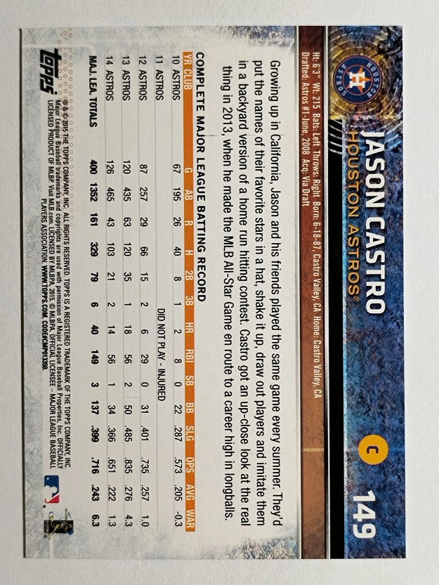 2015 Topps Opening Day #149 Jason Castro