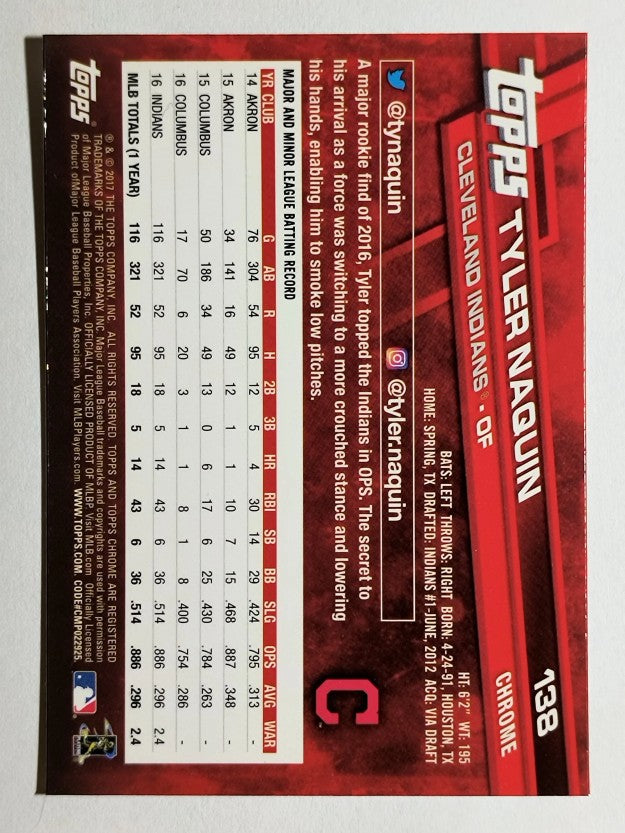 2017 Topps Chrome #138 Tyler Naquin