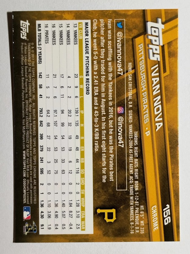 2017 Topps Chrome #156 Ivan Nova