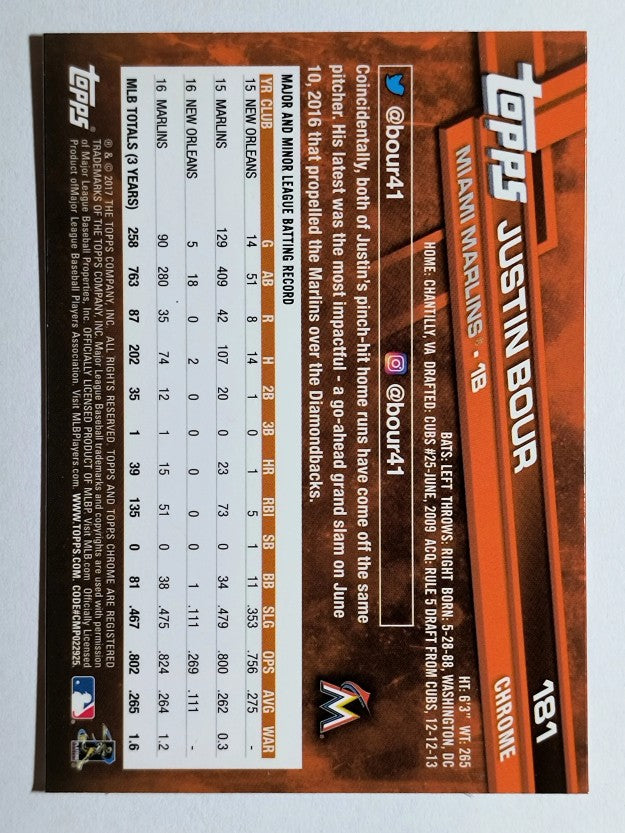 2017 Topps Chrome #181 Justin Bour