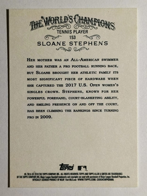 2018 Topps Allen and Ginter #153 Sloane Stephens