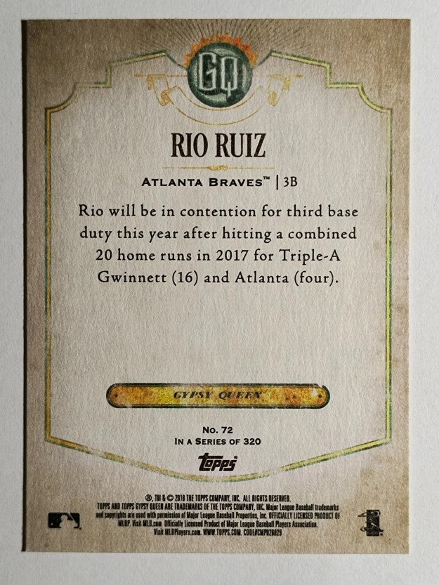 2018 Topps Gypsy Queen #72 Rio Ruiz